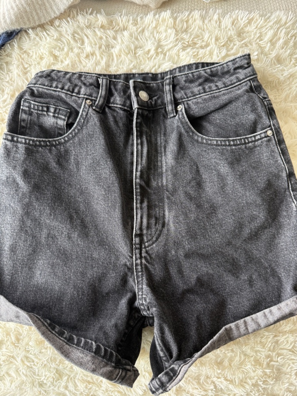 Zara High Waist Black Denim Shorts